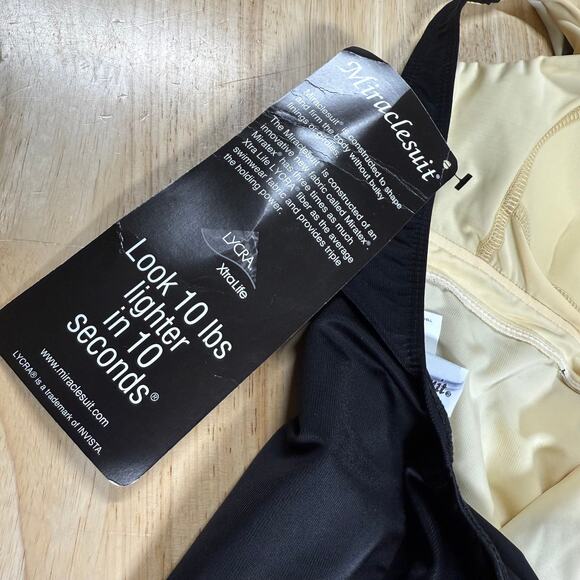 Miraclesuit NWT Spectra Trilogy One Piece Swimsuit Colorblock Size 12 Black Gray - Picture 4 of 14